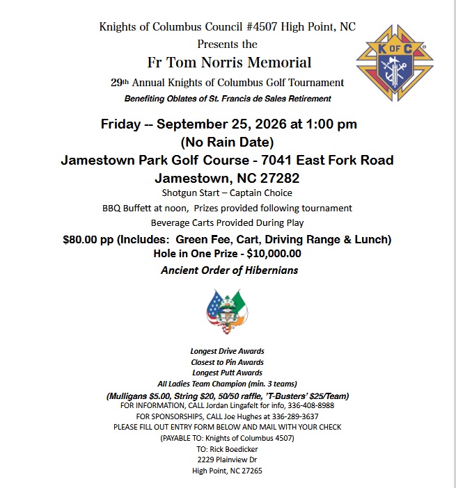 2026 Annual KofC Golf Outing